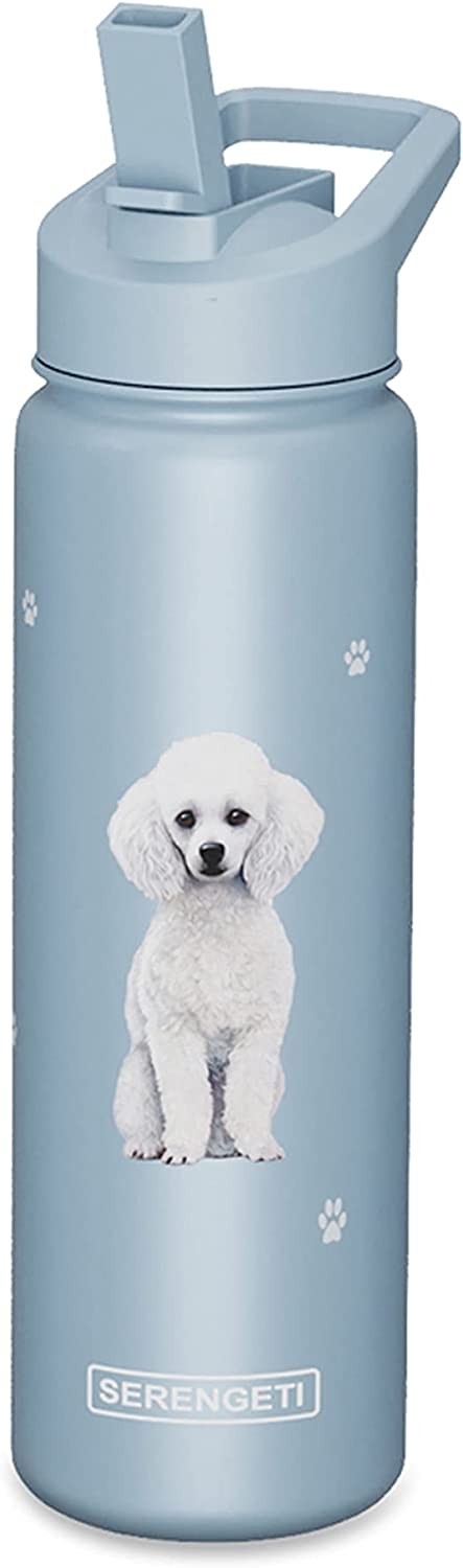 E-S Pets Stainless Steel Water Bottle 24 Oz Spill Proof Poodle 5890₽