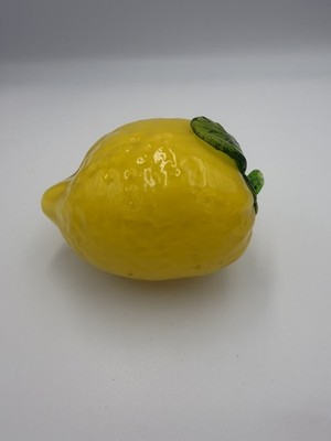 Vintage Murano Glass Style Yellow Lemon Fruit Decoration