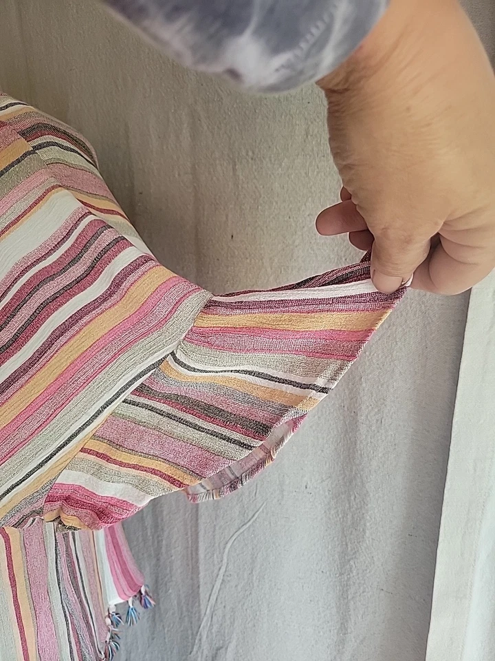 JOLI America Mujer S Borlas Cuello en V Top y Gris Usable Pantalones Cortos Acampanados Foto 4 de 4