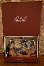 New Patricia Nash Borse Leather Frame Pouch - French Tapestry With box