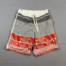 OP Ocean Pacific Board Shorts Mens Small Multicolor Striped Drawstring Waist