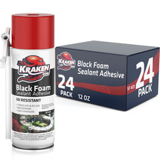 Kraken Bond Black Foam Sealant - Waterfall  Landscape, 12oz 24 Pack - Straw Use