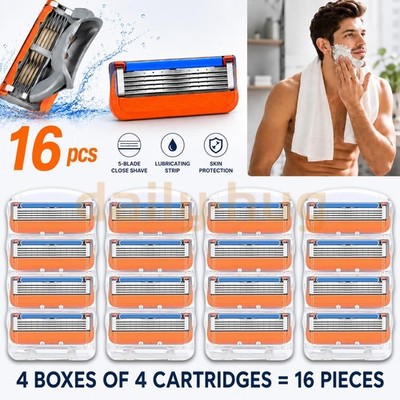 16PCS Shaving Razor Blades Refills Compatible With GiIIette Fusion 5 Proglide