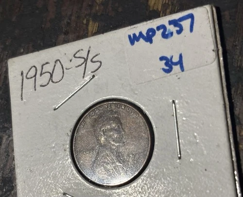 1950-S RPM#4 S/S North FS-504 Lincoln Wheat Penny Cent~Nice VF Brown Very Rare!