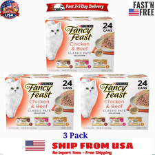 3PK Purina Fancy Feast Classic Pat Variety Chicken Wet Cat Food, 3 oz 24 cans