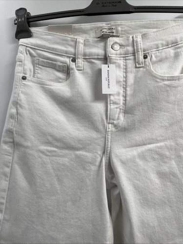 Banana Republic Women's WIDE-LEG HIGH-RISE Pure White CROPPED JEAN Size 30/10 - Picture 7 of 20