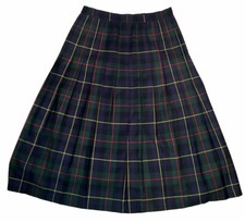 Vtg. 100 Wool Tartan Plaid Long Pleated Skirt Made In Ireland Wm 12