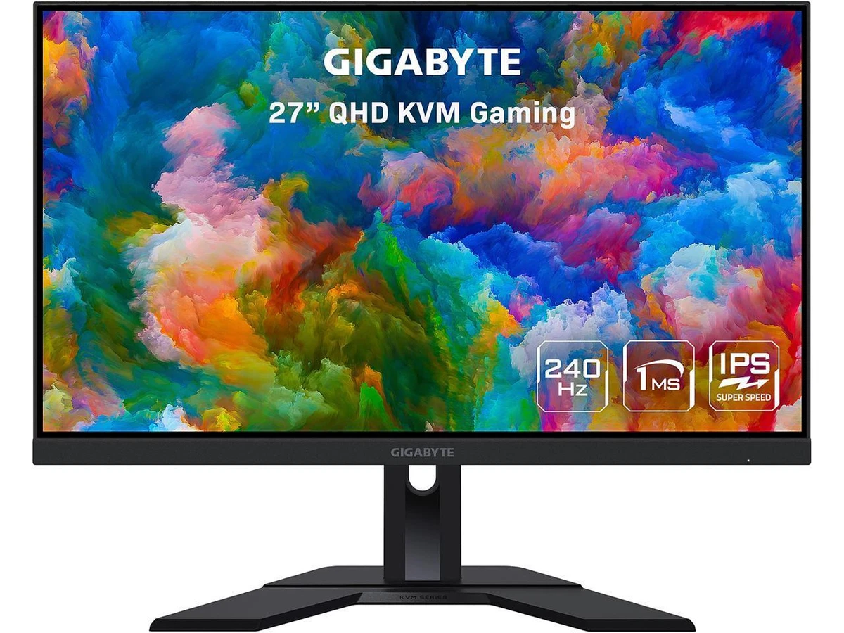 GIGABYTE M27Q-X 27 240Hz 1440P KVM Gaming Monitor, 2560 x 1440 SS IPS  Display, 889523026939