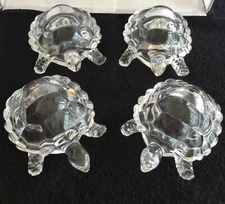 QUATRE MAGNIFIQUES TORTUES EN CRISTAL D'ARQUES/ ANNEES 1960/1970/ FRANCE