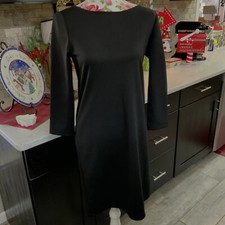 Gap 3/4 Sleeve Little Black Knit Shift Dress Sz XS Stretch New With Tags $69.95