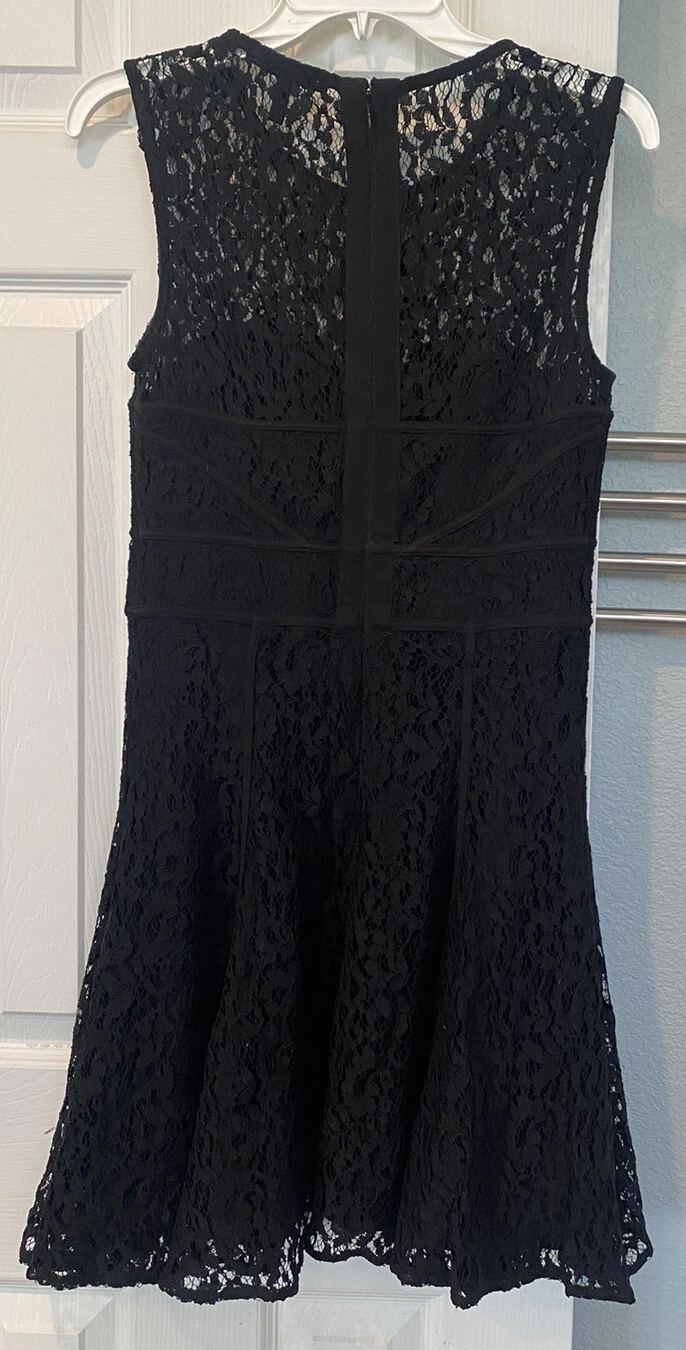 UNDERCOVER Mini abito slip vintage Victoria Secret nero in pizzo taglia 4 bustier trasparente