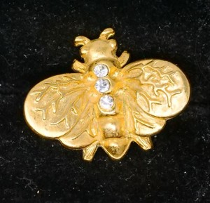 Authentic Vintage Gold Plated Bumblebee Brooch Pin 7/8" Wide