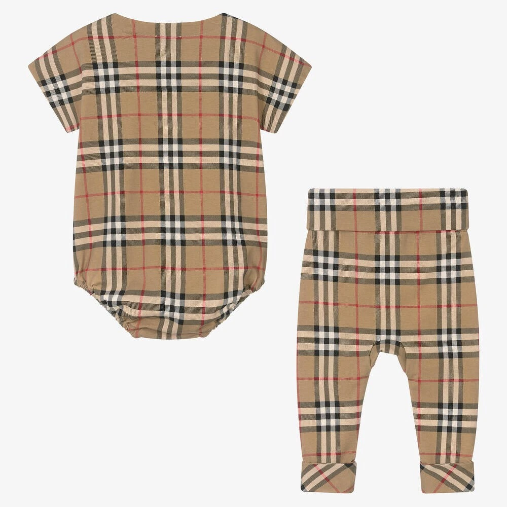 Burberry Beige Cotton Vintage Check Baby Gift Set 3month BNWT RRP 270