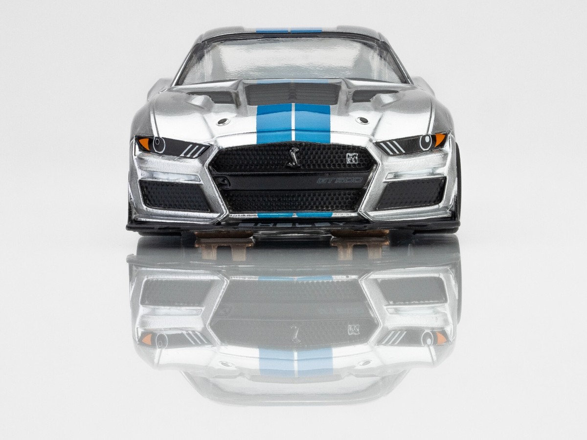 AFX New '22 Ford Mustang Shelby GT500KR Silver/Blue HO Slot Car Mega G - Foto 12