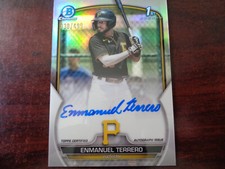 2023 Bowman Chrome Enmanuel Terrero AUTO #'ed 330/499 Refractor RC-Pirates