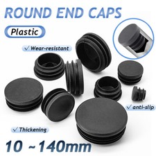 Black Round Plastic Blanking End Cap Caps Tube Pipe Inserts Plug Bung Steel Leg