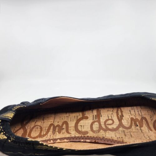 Sam Edelman Jessa Striped Espadrille Flats Casual Black Gold Women's Size 12M - Picture 13 of 15