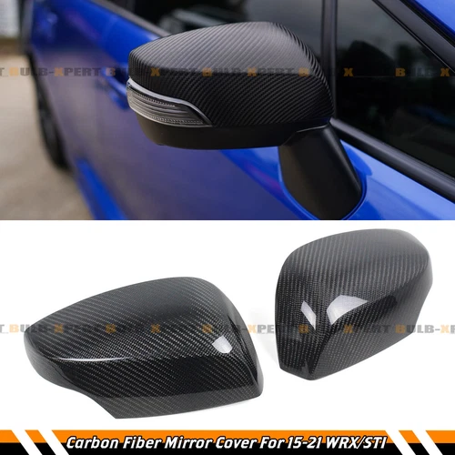FOR 2015-2021 SUBARU WRX STi ADD-ON CARBON FIBER SIDE MIRROR COVER CAP OVERLAY