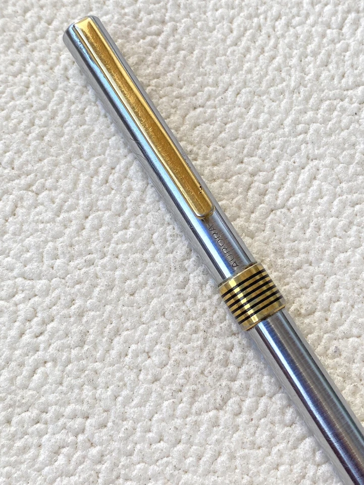 Bolígrafo Aurora Pencil Hastil lacado plateado bolígrafo vintage Italia dos tonos Foto 2 de 4