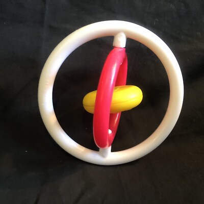 Vintage The First Years Rattle 1981 White Bunny Circle Rattle Toy Baby ...