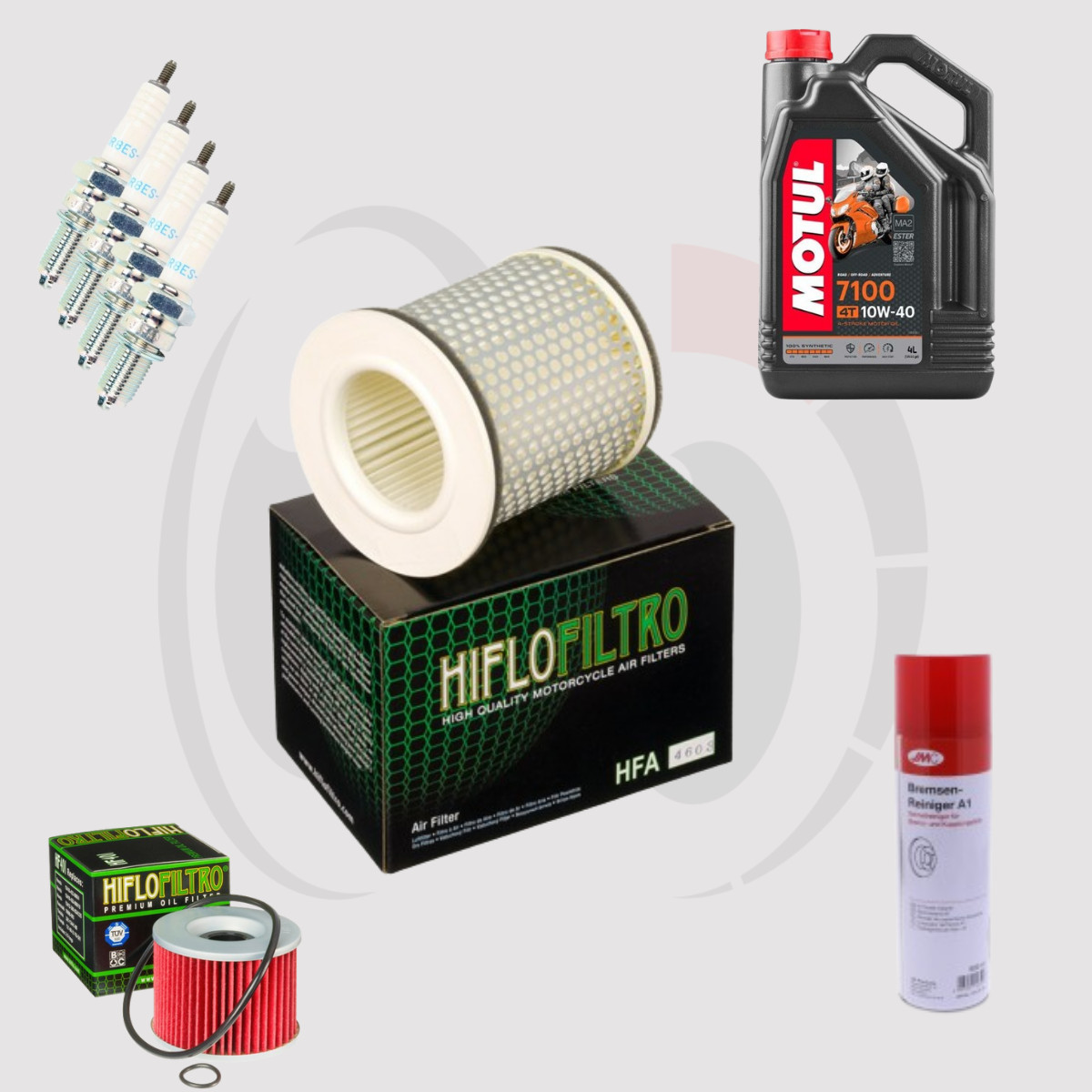 Kit vidange moto Yamaha FZR 1000 1987-1988 Motul 7100 10W40 filtre à huile