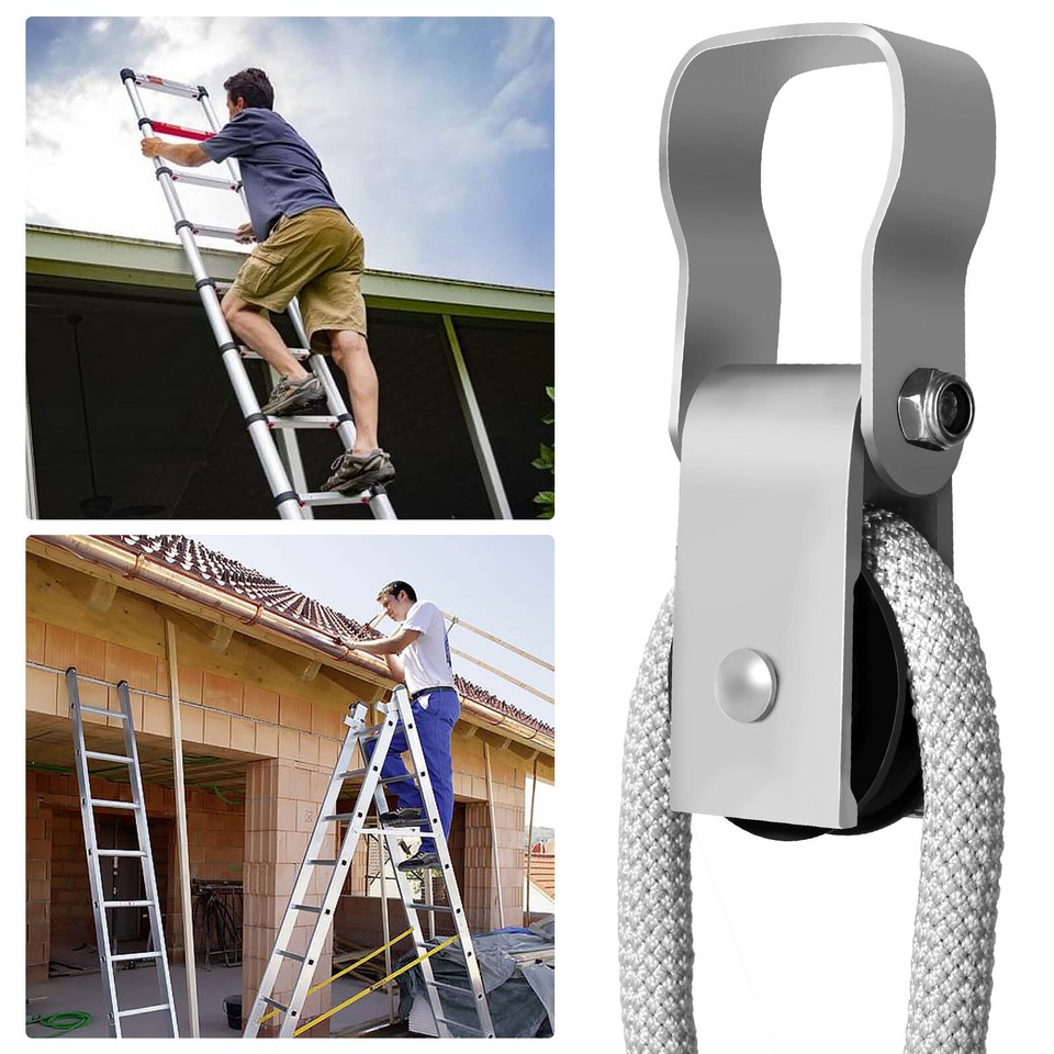 Extension Ladder Pulley Kit 40Ft Telescopic Ladder Rope and Pulley Kit
