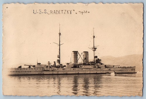 c1910's USS Radetzky US Navy Battleship RPPC Photo Antique Unposted Postcard