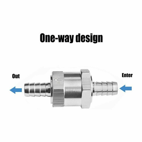 2x 10mm3/8" Kraftstoffleitung Einweg Rückschlag Aluminium Rückschlagventil Benzin Dieselöl - Bild 2 von 14