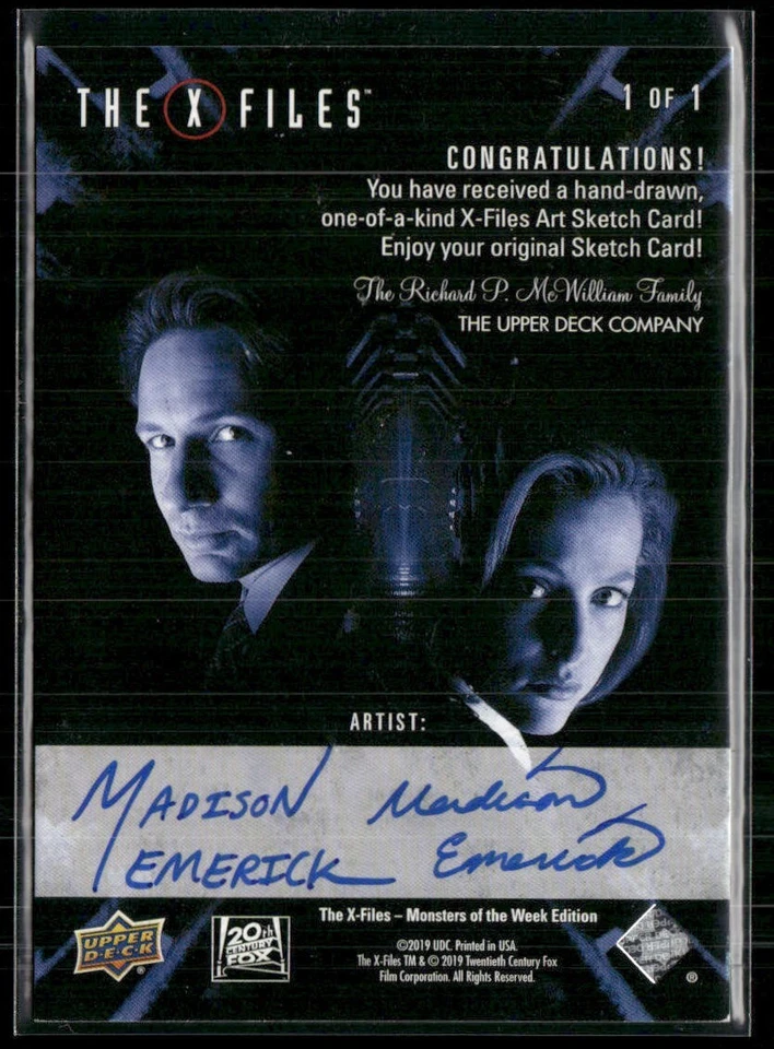 X-Files Monsters of the Week 2-Piece Sketch 1/1 - Fox Mulder - Madison Emerick - Image 4 of 4