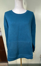 Danskin Womens Sz M Teak Teal Heather Crewneck Long Sleeve Sweatshirt Athleisure