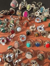 Natural Tiger Eye  Mix Gemstone 925 Sterling Silver Plated 1Pcs Ring Jewelry