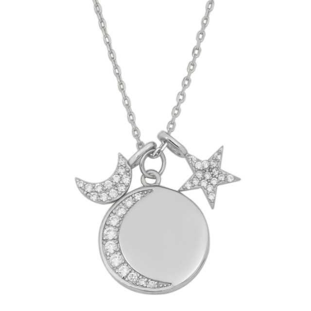 Hallmark Jewelry Sterling Silver Moon And Star Disc