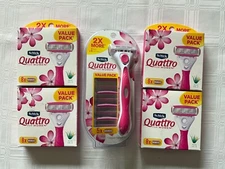 Schick Quattro For Women Aloe & Vitamin E Razor Blades - 37 Cartridges + Handle