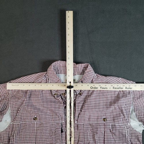 Drake Waterfowl Systems Shirt Men’s Large Red Plaid Button Up Vented Fishing - Picture 11 of 12
