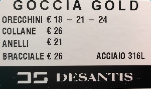 Parure Goccia orecchini collana anello bracciale acciaio oro 18 kt De Santis - Foto 10 di 10
