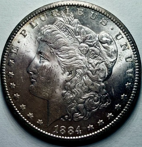 1884 CC Morgan Silver Dollar Mint State 64 Rare Carson City Uncirculated