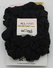 Scunci Hair Scrunchies 8 Pack Black All Hair All Day Comfy Hold Scrunchies New