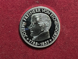 Medaille 5 DM 1957 Joseph Freiherr von Eichendorff Ausgabe von 2013 PP