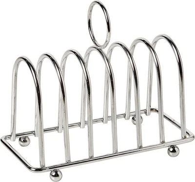 APOLLO Premium Chrome Toast Rack 6 Slice Bread Holder Stainless Steel Kitchen Accessory