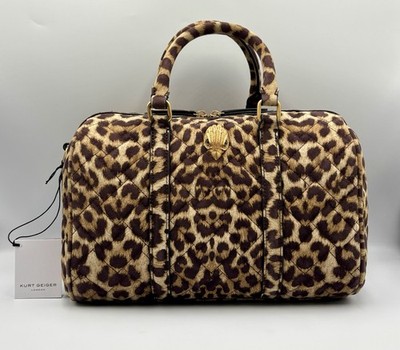 Kurt Geiger Kensington Boston Bag Wildleder Leopard Crossbody Schulter Handtasche