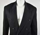 Vintage 80s/90s CITY STREETS Black Double-Breasted Sport Coat Blazer 40 40S — photo 2
