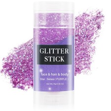 MEICOLY Purple Hair Glitter Stick,Halloween Mermaid Face Glitter Paint,Mardi ...