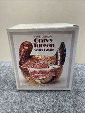 VTG Benchmark Harvest Time 1 QT Turkey Shape Gravy Tureen w/Ladle