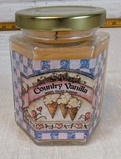 Home Interiors Country Vanilla Candle Jar New NOS 10 oz Spring Valley Scents 