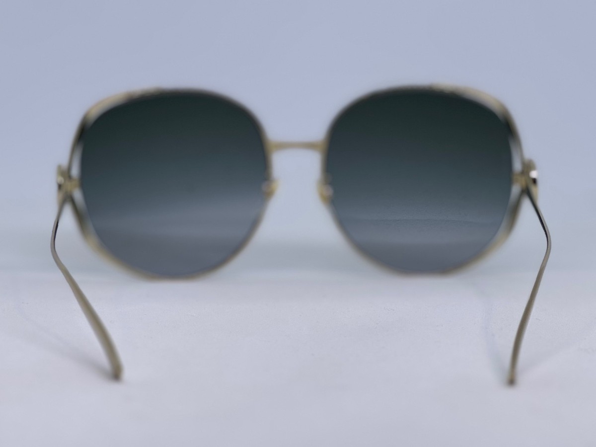 AUTHENTIC GUCCI GG0225S 001 SZ 63-17-130 Gold Grey | eBay