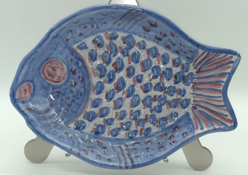 Laholm  Made in Sweden Pottery Olaf Larson Fish-Shaped Dish