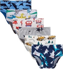 6 pair 100 Cotton Little Boys Potty Training Briefs Size 10Y