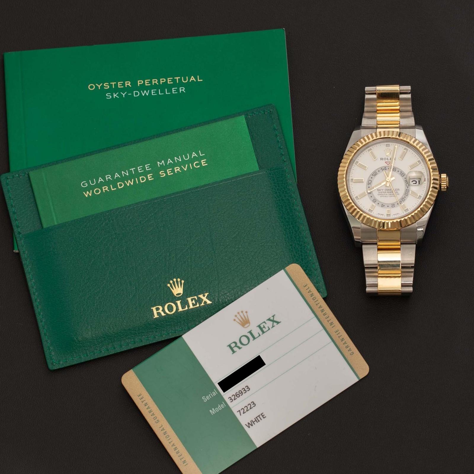 Rolex Sky-Dweller 326933 Watch 42mm White Dial Oyster Two-Tone I BOX & PAPER image 9