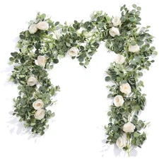 Lifelike Eucalyptus Flower Garland - 2 Pcs of 6.5ft Each for Versatile Decor