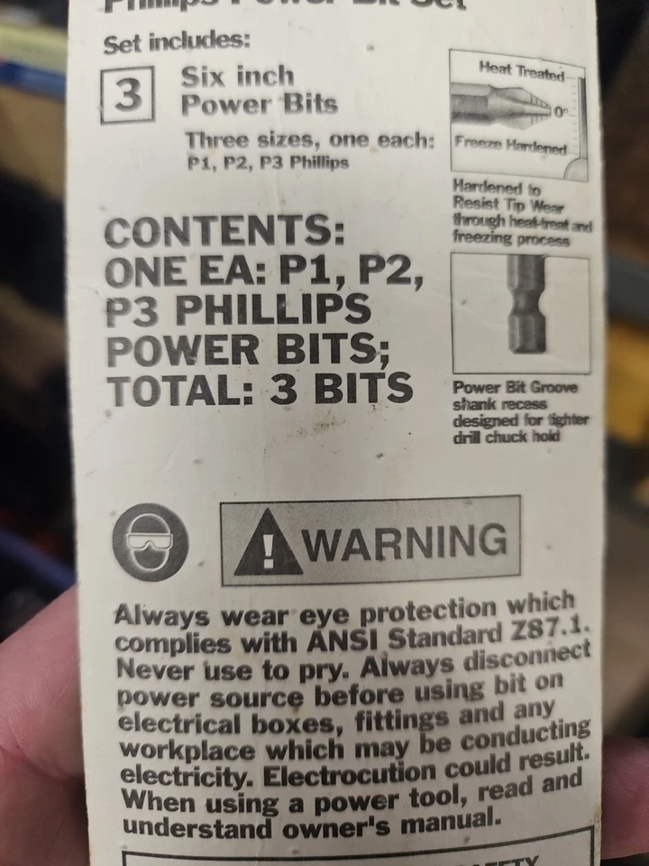 NOS Vintage Craftsman Professional Phillips Power Bit Sets USA 25693 - Image 4 of 4